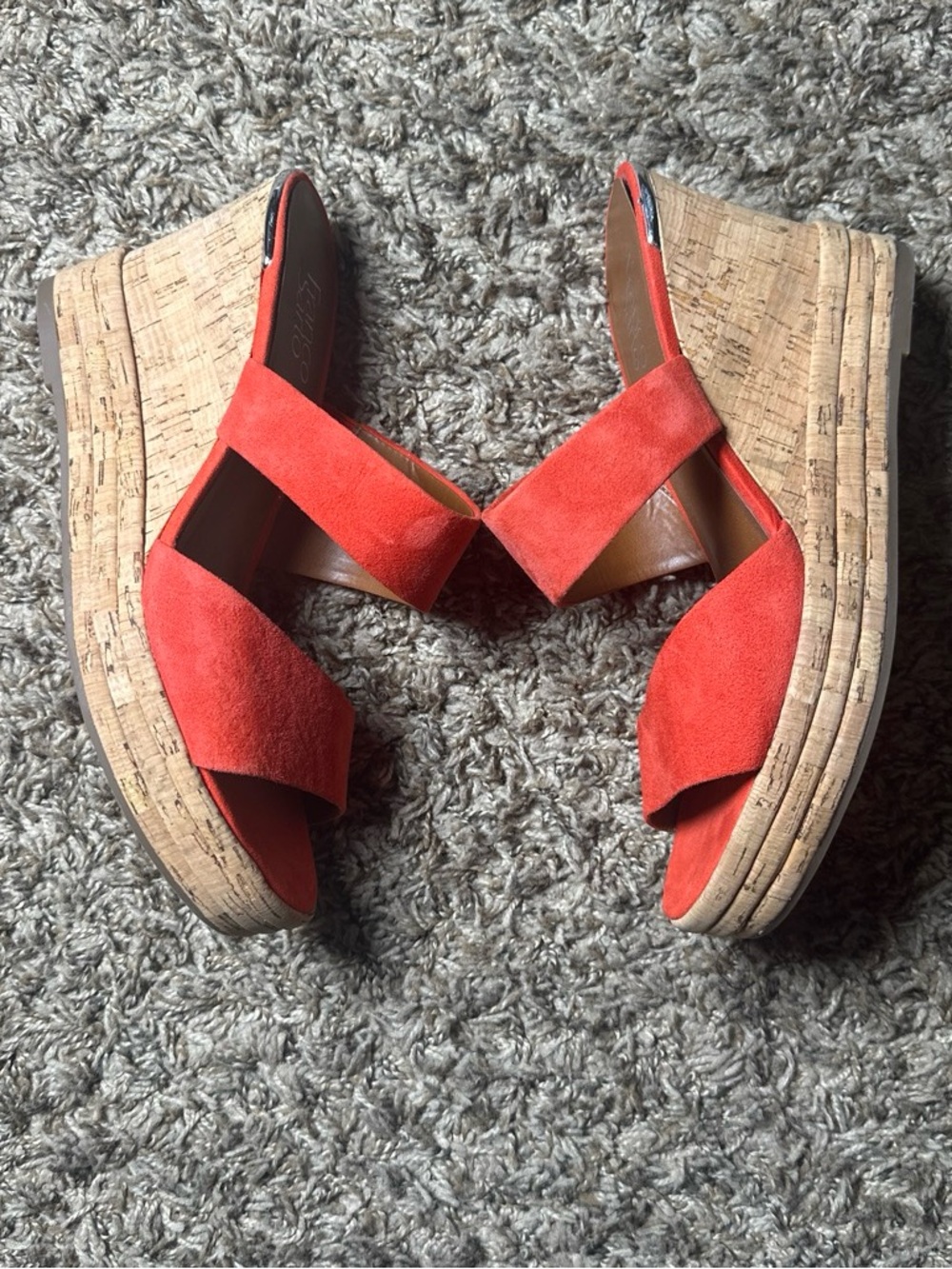 Franco Sarto Corral Suede Cork Wedge Sandals size 10M